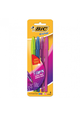 Caneta Esferografica 1,2mm Fashion c/4 Bic